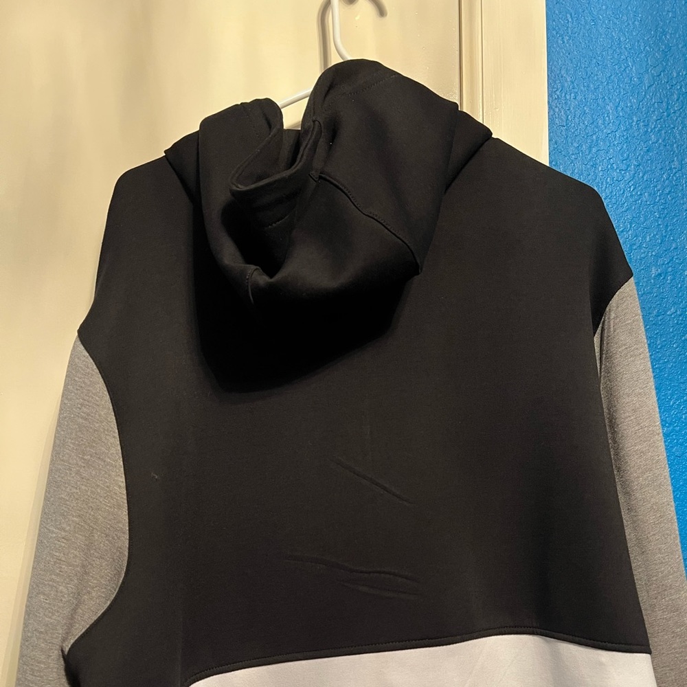 black sweatshirt with white